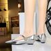3683-7K92 High-end Straight Strap Single Shoe, Light Luxury Pointed Toe Wedge Low Heel, Metal Decorative High Heels_vogvips.com