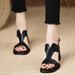 2026 Summer Trendy Women Vintage Brown Open‑Toe High Heel Sandals, Soft Leather Chunky Heel Elegant Casual Party Shoes_vogvips.com