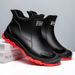 Men's Low Top Rain Boots Short Tube Rain Boots Men's Fashion Overshoes Kitchen Water Boots Fishing Rubber Shoes Water Shoes Summer_vogvips.com