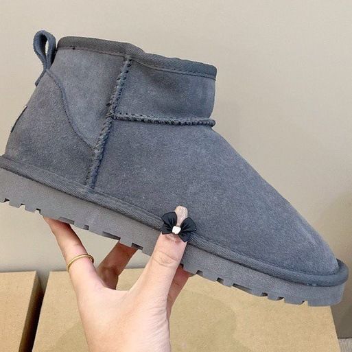 2025 Winter Autumn Flat Leather Fur Integrated Snow For Women, Fleece-Lined And Thickened Cotton Boots, Furry Cowhide_vogvips.com