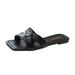 Solid Color Square Toe Thong Sandals - Women's Summer Outdoor Wear, Trendy Korean Style, Fashionable And Lightweight, Simple And Versatile_vogvips.com