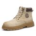 Top Leather Thick-soled Large-size Martin Boots Men's Rhubarb Boots High-top Outdoor Tooling Boots Velvet Men's Short Boots_vogvips.com