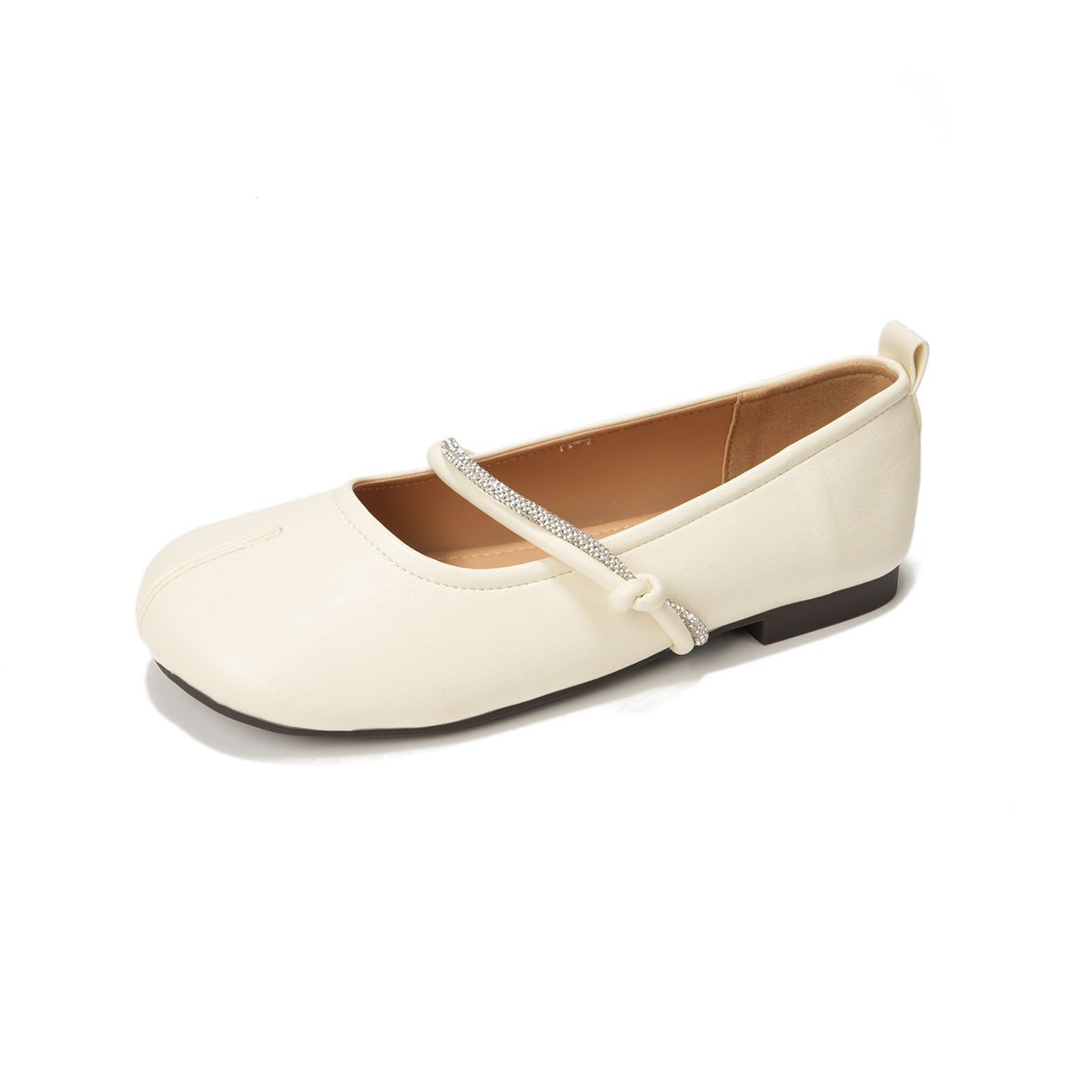 French Silver Flat-soled Single Shoes Women's Summer Pig's Trotters Split-toed Shoes With Skirts Mary Jane Shoes_vogvips.com