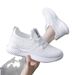 Flyknit Sneakers For Female Students 2024 Spring/Summer New Korean Style Trendy Running White Breathable Mesh Shoes_vogvips.com