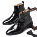 Voyage Men's Autumn New Pointed Toe Short British Style High-top Shoes Mid-top Martin Trendy Leather Boots_vogvips.com