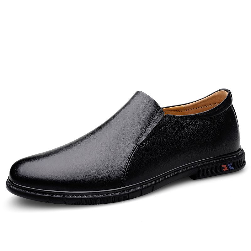 Men's Shoes Loafer Leather Shoes Outdoor Casual Shoes Low-top Foot Cover Leather Surface Single Shoes_vogvips.com