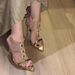 2025 Summer New Gemstone Rhinestone Chain Gold Pointed Toe High Heels For Women, Elegant And Sophisticated Stiletto_vogvips.com