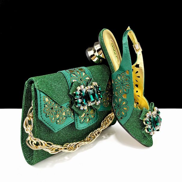 Women's open-toe shoe bag set hollow design shoes to wear for a party or wedding_vogvips.com