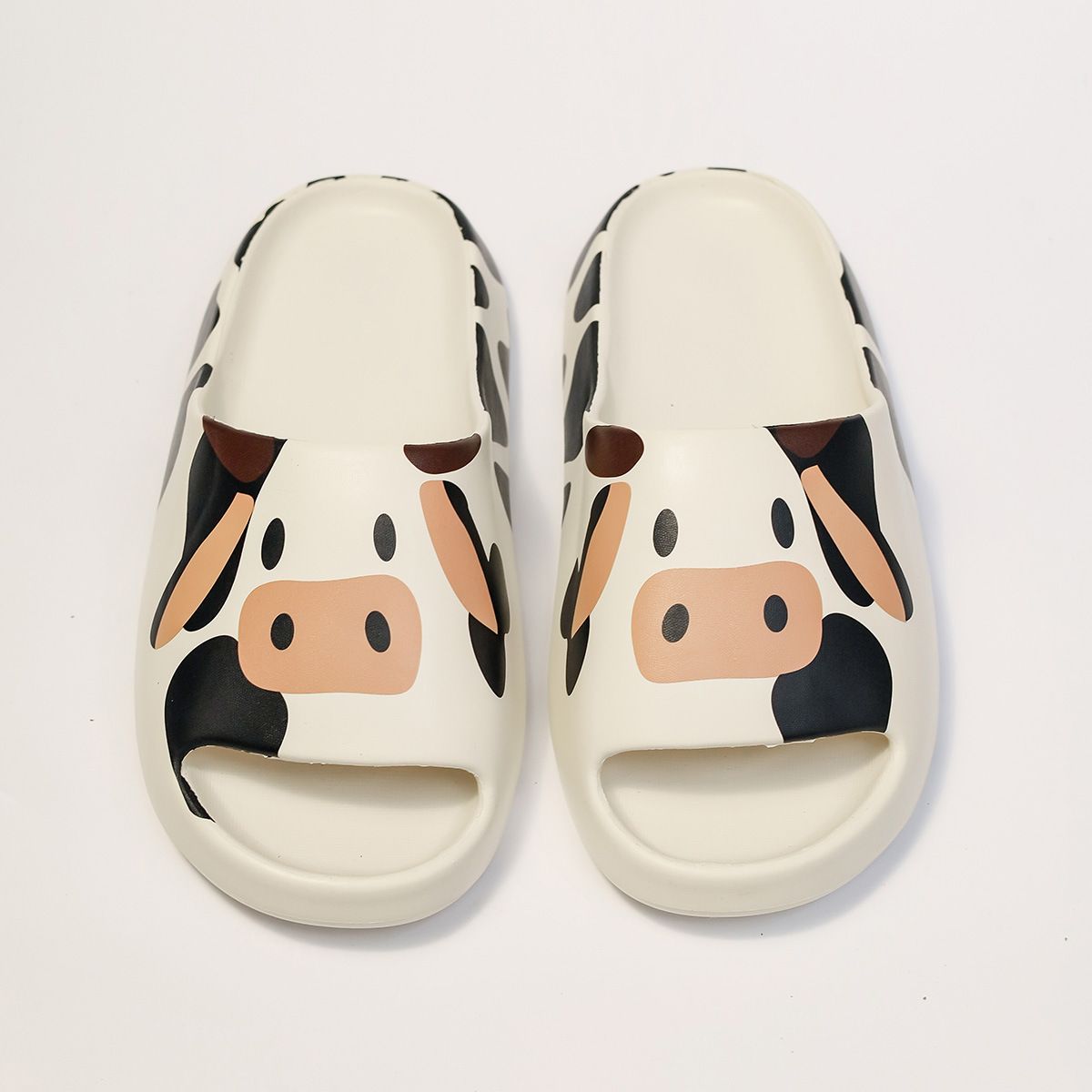 Four Seasons Cute Cow Eva Slippers For Women Indoor Home Non Slip Summer Slippers For Men_vogvips.com