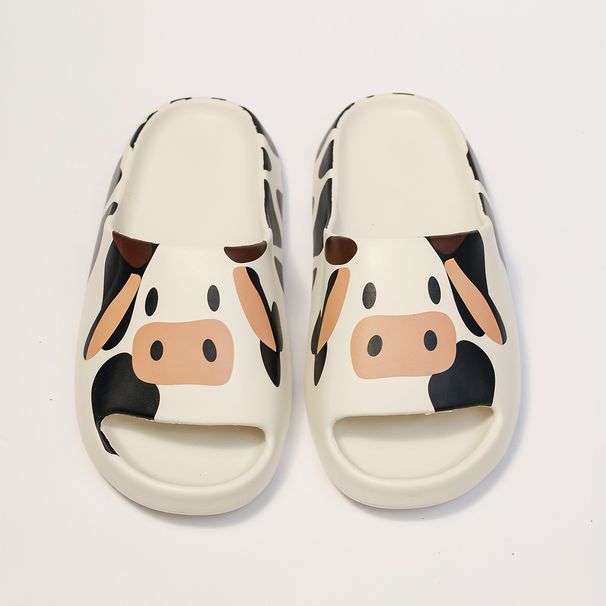 Four Seasons Cute Cow Eva Slippers For Women Indoor Home Non Slip Summer Slippers For Men_vogvips.com
