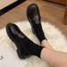 British-style Soft Leather Spring And Autumn Shoes Wholesale, New Vintage Metal Black Single Shoes, Versatile Women's_vogvips.com