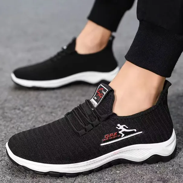 Sports Shoes Sneakers Runners Trainers Shoe Casual Fashion Track Black Grey Mesh Design Men_vogvips.com
