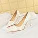Patent Leather High Heels Women's Shoes Thin Heels Shallow Mouth Pointed Commuter High Heels Single Shoes_vogvips.com