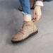 Xinrui 2023 Autumn Winter New Retro Short Soft Sole Comfortable Genuine Leather Flat Casual Single Boots Cotton Shoes_vogvips.com
