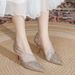 High Heels For Women Champagne Color Rhinestone Stiletto 2025 New Wedding Bride Shoes Sexy Shallow Mouth Elegant Pointed_vogvips.com