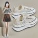 Women's Shoes Breathable Mesh Shoes Little White Shoes With Skirt Sandals Platform Sports Board Shoes_vogvips.com