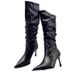 Sexy Slouch Versatile Heel Over-the-Knee Long 2025 New Fashion Personality Cool Pointed Toe High Boots_vogvips.com