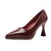 Comfortable Waterproof Platform Stiletto High Heels, 2026 Spring New French Style Soft Leather Pointed Toe Slip-on Shallow Shoes_vogvips.com