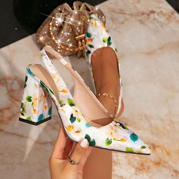Elegant Women's High Heel Sandals - Pointed Toe, Chunky Heel, Comfortable & Stylish - Available In Multiple Colors_vogvips.com