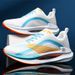 Couple Sneakers Men's Shoes Shock Absorption Flying Weaving Breathable Lightweight Air Cushion Popcorn Youth Running Shoes_vogvips.com