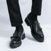 Men's Casual Loafers Slip-On Business Shoes With Thick Sole For Height Increase - Comfortable & Stylish Round-Toe Designer Footwear (Black/Brown)_vogvips.com