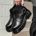 Vintage Paris Martin Boots Thick-soled Heightening Vintage Leather Boots Gothic Men's Boots_vogvips.com
