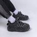 Men's Chunky Platform Sneakers - Lightweight Comfortable Casual Shoes With Thick Sole For Height Boost (Gray, Black/White)_vogvips.com