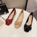 Real Leather Soft Summer New Fashion Bowknot Single Shoes Women S Thick Shallow Mouth Square Toe High Heels_vogvips.com
