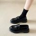 Spring And Autumn New Le Fu Large Size Sponge Cake Thick Bottom Set Casual Single Solid Color Fashion Lazy Shoes_vogvips.com