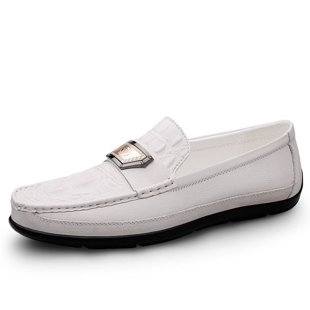 Men's Loafers Style Round Head Foot Cover Lazy Leather Shoes Leather Shoes_vogvips.com