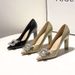 Sexy And Elegant Chunky High-heeled For Women In Nude Color, 2025 New Model With Rhinestone Square Buckle, Ultra-high_vogvips.com