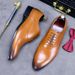 New leather shoes cowhide leather boys British business pointy men's soil shoes dress shoes_vogvips.com