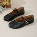 2025 New Plus Size Round T Ballet Shs For Women, Comfortable Sole, Soft Surface, Straight Strap, Mary Jane Single_vogvips.com