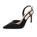 Super Shiny Beaded Pointed Toe High Heels For Women, 2026 Autumn New Fashionable Open-Back Fashion Sandals, Feminine And_vogvips.com