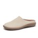 Women’s Shoes Spring And Summer New Flat Soled Cowhide Toe Sandals Soft Soled Soft Surface Genuine Leather Half Slippers Comfortable Versatile_vogvips.com