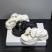 Cool Slippers Women's Outer Wear Bow-tie Rhinestone Thick-soled French Muffin Thick-soled Versatile Women's Sandals_vogvips.com
