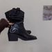 Alilovers Slimming Pointed Pleated Short For Women Spring And Autumn Single Western Chunky Heel Martin Boots_vogvips.com