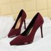 High Heels, Thin Heels, Super High Heels, Shallow Mouth, Pointed Head, Suede, Waterproof Table, Single Shoes, Women's Shoes_vogvips.com