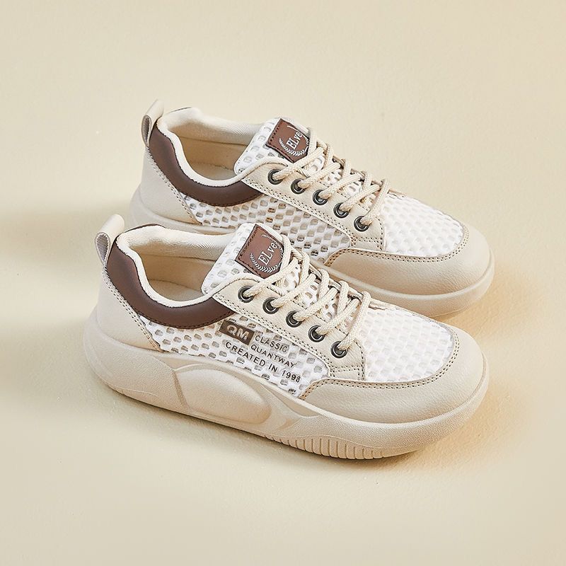 Summer Women's White Mesh Sneakers Korean Style Breathable Sports Shoes Casual Ins Style Student Footwear_vogvips.com