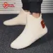 YRZL High Top Slip On Lightweight Slippers Plush Indoor Cotton Loafers Men Winter Warm Shoes_vogvips.com