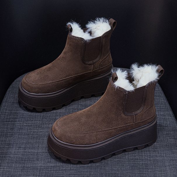 Snow Boots Women's Small Thick-soled Inner Height-increasing Short Boots Cold-proof And Hairy Casual Warm Women's Boots_vogvips.com