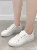 Women Sneakers 2024 Fashion Breathble Vulcanized Pu Leather Platform White Lace Up Casual Shoes Zapatos Mujer_vogvips.com