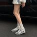 2025 Summer New Versatile Flat Forrest Gump Shoes Round Toe Silver German Training Shoes Retro Color Blocking Casual Sports Shoes For Women_vogvips.com