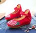 High Single Cow Tendon Sole, Spring And Autumn Style, One Button Buckle, Embroidered Cloth S, Wedge Heels, Women's_vogvips.com