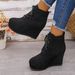 Women's Suede Lace Up Wedge Ankle Boots Winter New Style Plus Size Platform European And American Fashion_vogvips.com