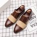 Fashion Buckle Casual Men's Business Formal Leather Pointed Monk Shoes 47 Extra Large Size 48_vogvips.com