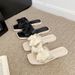 Trendy New Square-Toed Fairy Style Bowknot Slippers Summer Outdoor Fashion Versatile Flat Non-Slip Sandals For Women_vogvips.com