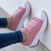 New Women Platform Sneakers Casual Shoes Canvas Tennis Ladies Shoes Chunky Sneakers Lace Up Shoes Plus Size XF0223_vogvips.com