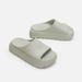 Women's Khaki Green Rubber Sports Sandals Thick Soled Slippers Outdoor Beach Shoes For Summer_vogvips.com