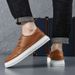 Euro Step Si Xiang Versatile Men's Brogue Shoes Fashion Soft Leather Casual Loafers_vogvips.com